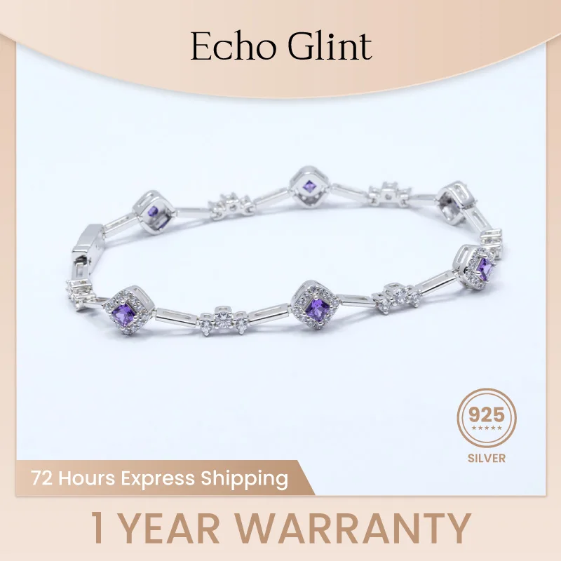 

Echo Glint 5A Grade White Zircon Bracelets Women's White/Purple Color Hand Accessories for Women Cubic Zircon Bracelets