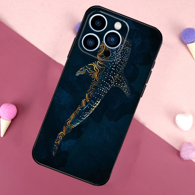 Ocean Whale Shark Animal Phone Case For iPhone 16 15 11 12 13 14 Pro Max Mini X XS Max XR Plus Full Cover