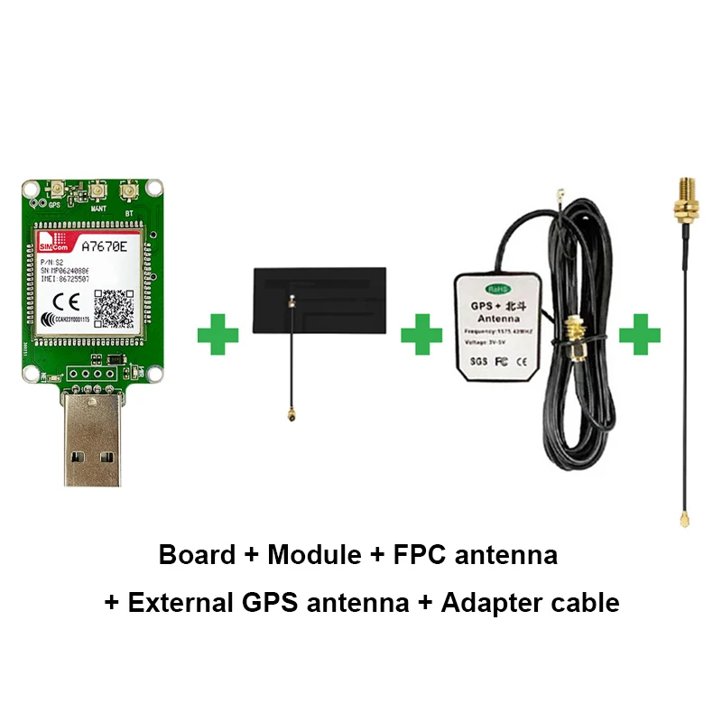 SIMcom A7672E A7670E USB Dongle SIMCOM Support GNSS LTE CAT1 Module Breakout Kit for Europe/Middle East/Africa
