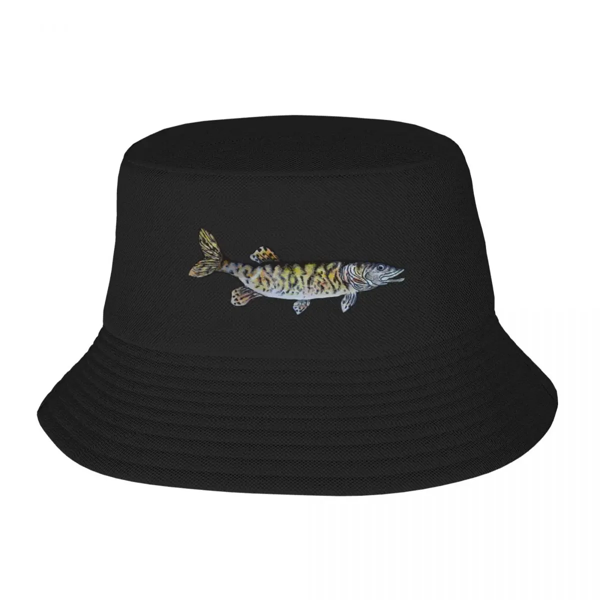 

Musky Fish Illustration - Olive Green Bucket Hat Hats Baseball Cap hard hat tea hats Mens Caps Women's