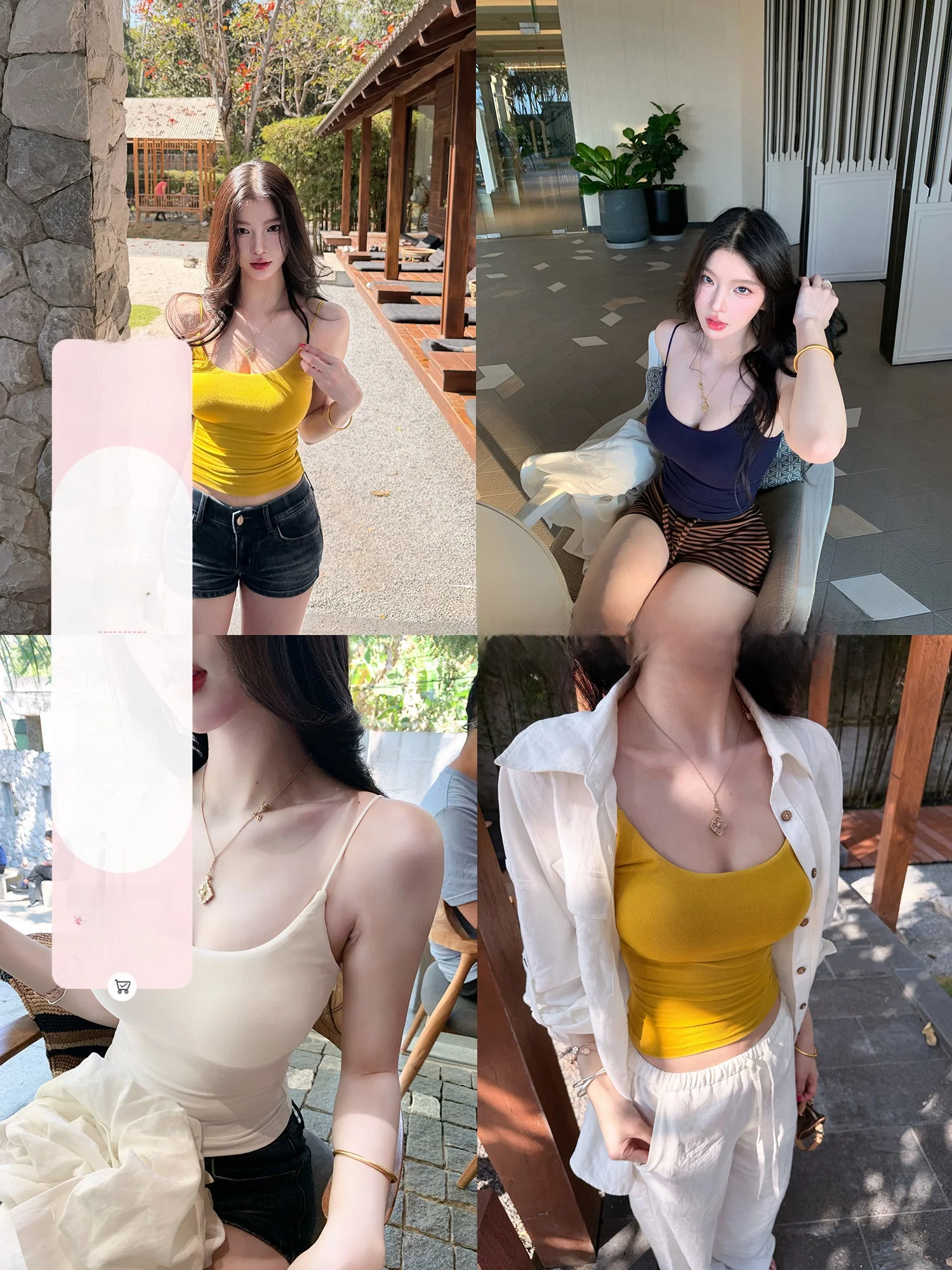 

Женский облегающий топ Spring And Lacape Tee-Color Basic Strap с нагрудными вставками, повседневный, из дышащей хлопковой смеси