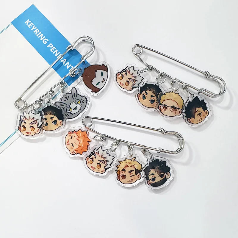 

Cartoon Brooch Small Pendant Cothing Bag Accessories Anime Grain Goods Hinata Tobio Kageyama Kuroo Kotaro Miya osamu Fans Gift