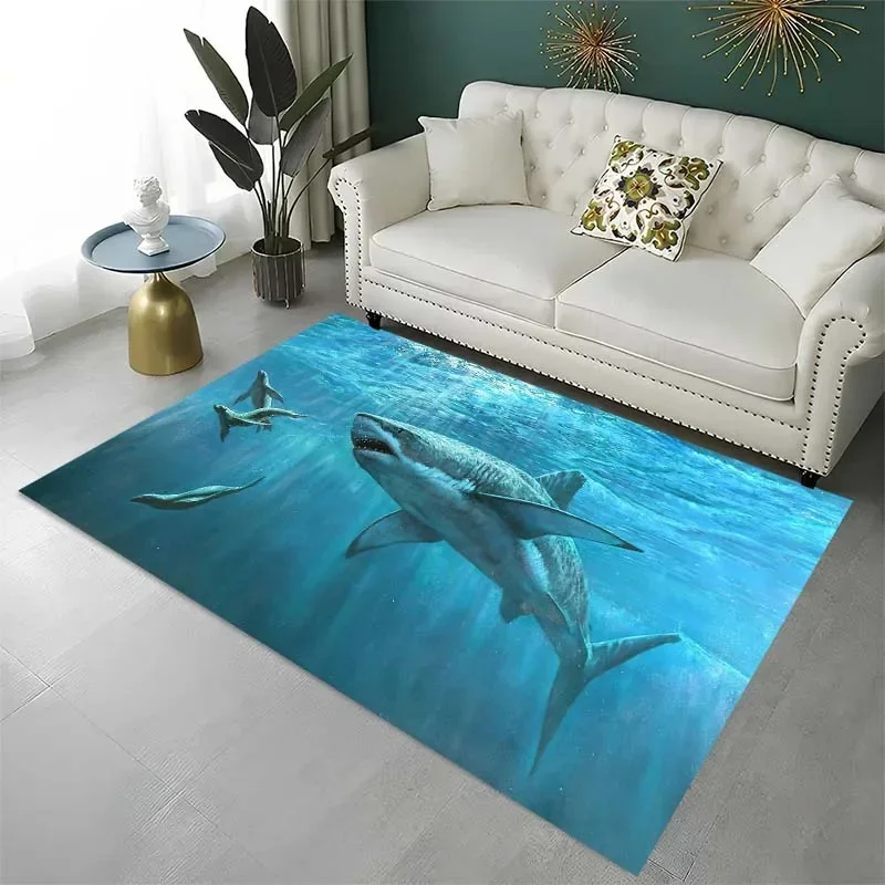 

Shark printed carpet rug for living room bedroom home decoration children's room baby mat bathroom kitchen carpets birthday gift