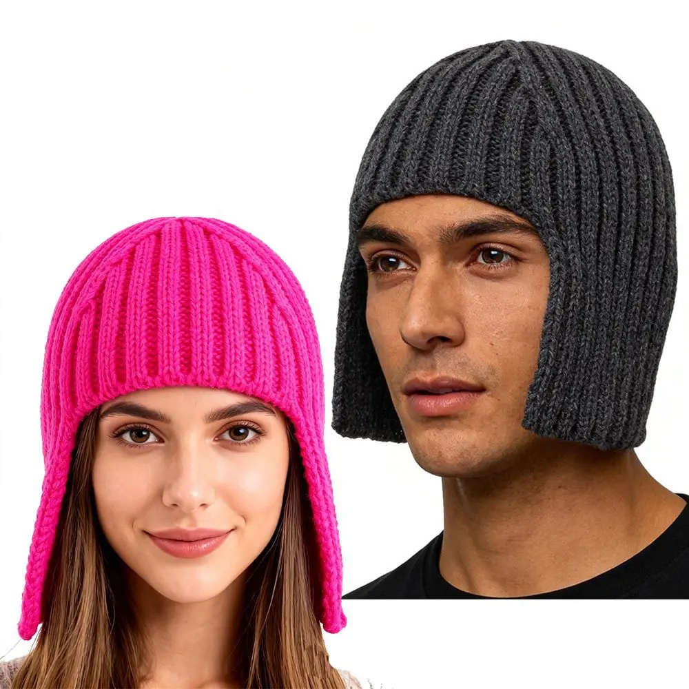 Hot Girl Perücke Strickmütze für Damen, warmer Gehörschutz für Herbst und Winter, Kopfbedeckung, modische Wollmütze im Einkaufsstil – Detail 1
