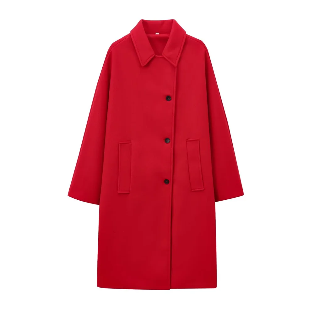 

Autumn New Women's European and American Style Gentle Temperament Style Loose Medium length Coat