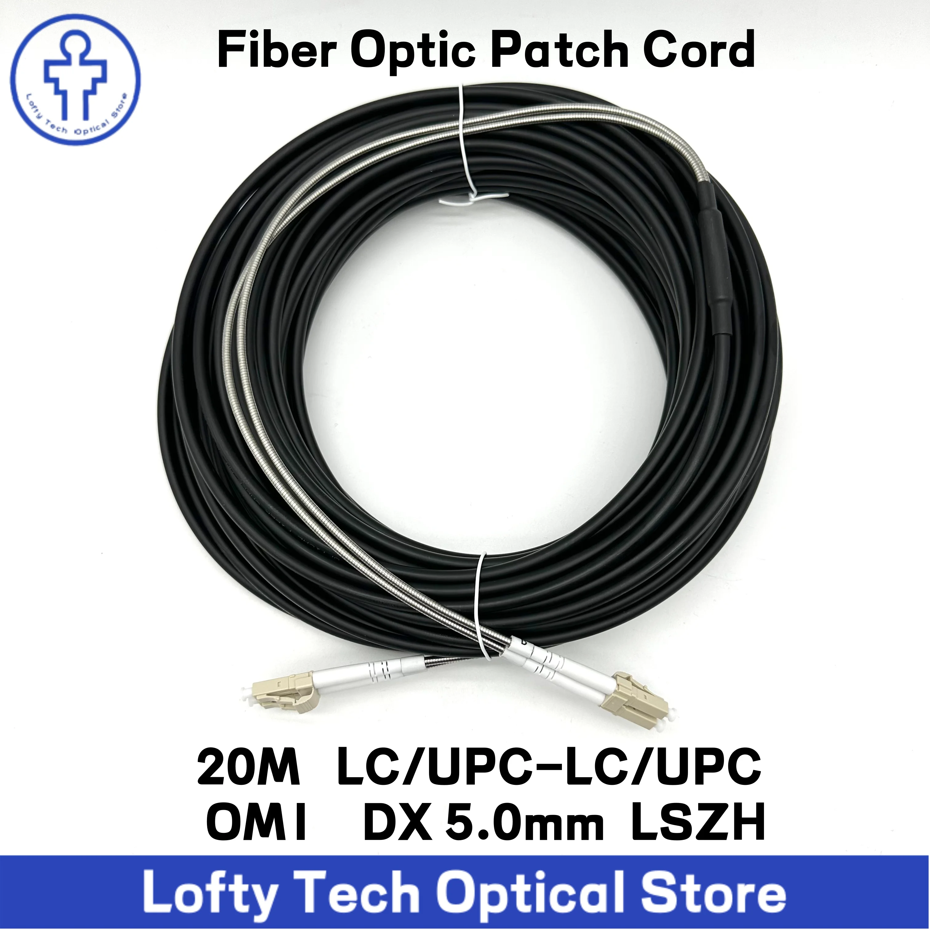 

Волоконно-оптический патч-корд 20 м LC/UPC-LC/UPC OM1 DX 5,0 мм LSZH