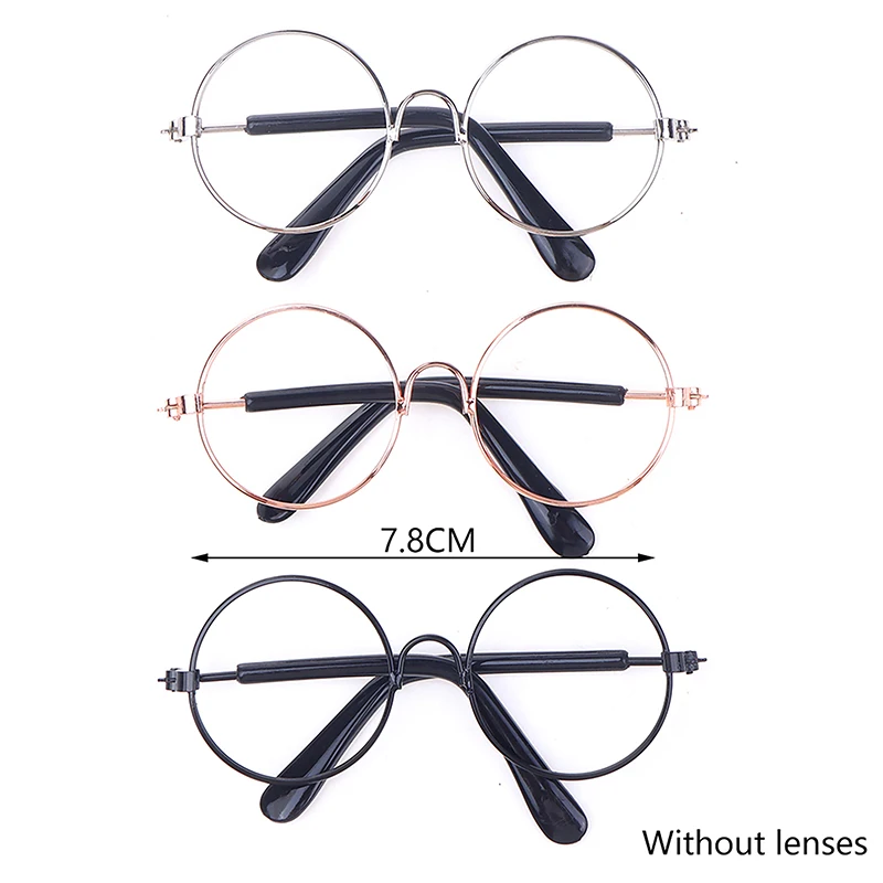 DIY Doll Dressing Accessories High Quality 20cm EXO Dolls Glasses 3 Color Round Frame Lensless Eyewear Toy Miniature Eyeglasses