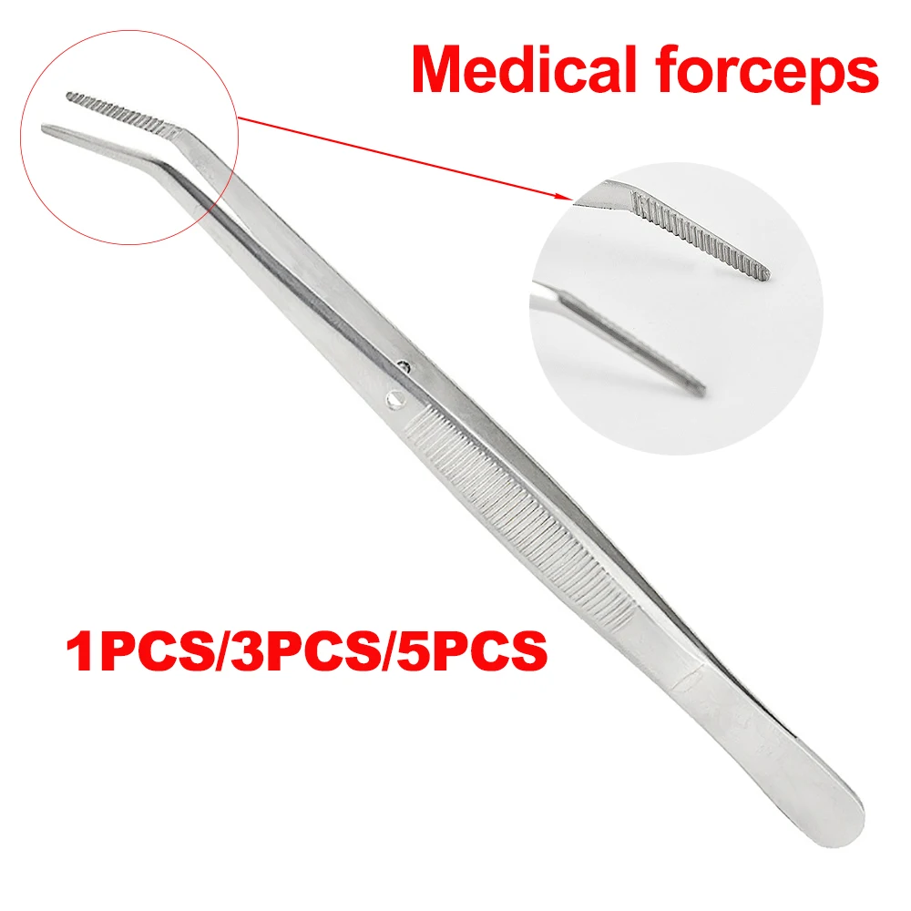 Dental Cotton Tweezers Cotton Roll Filling Clip Stainless Steel Nail Art Nippers Pincers Forceps Medical Surgical Instrument