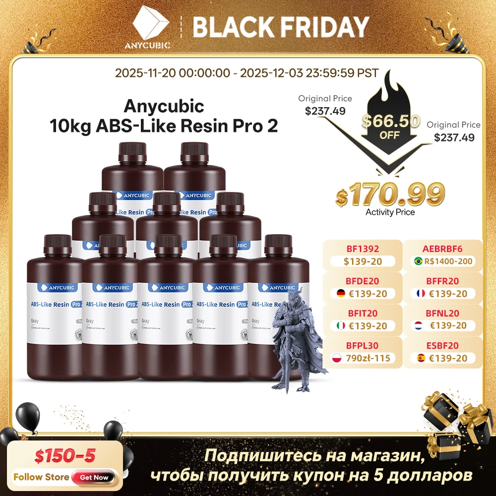 

Anycubic ABS-Like Resin Pro 2 3D Printer Rapid UV Curing 405nm Conservation ABS+Upgrade 3D Resin High Precision For LCD Printers