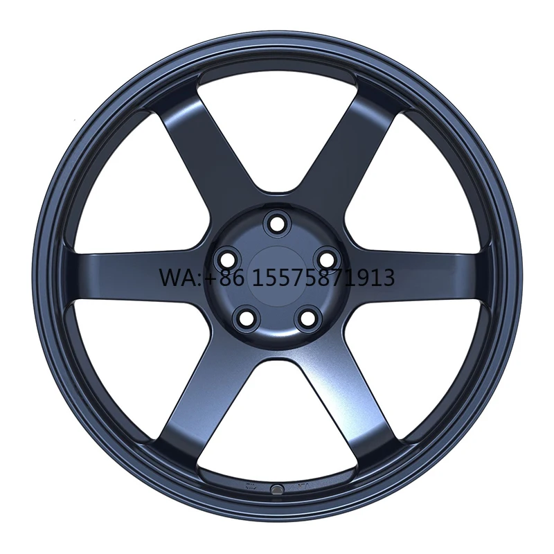 

Custom Matte Gemstone Blue Finish 18-26 Inch Racing Car Wheels Deep Dish Forged 5*130 Rims with Polished Lip