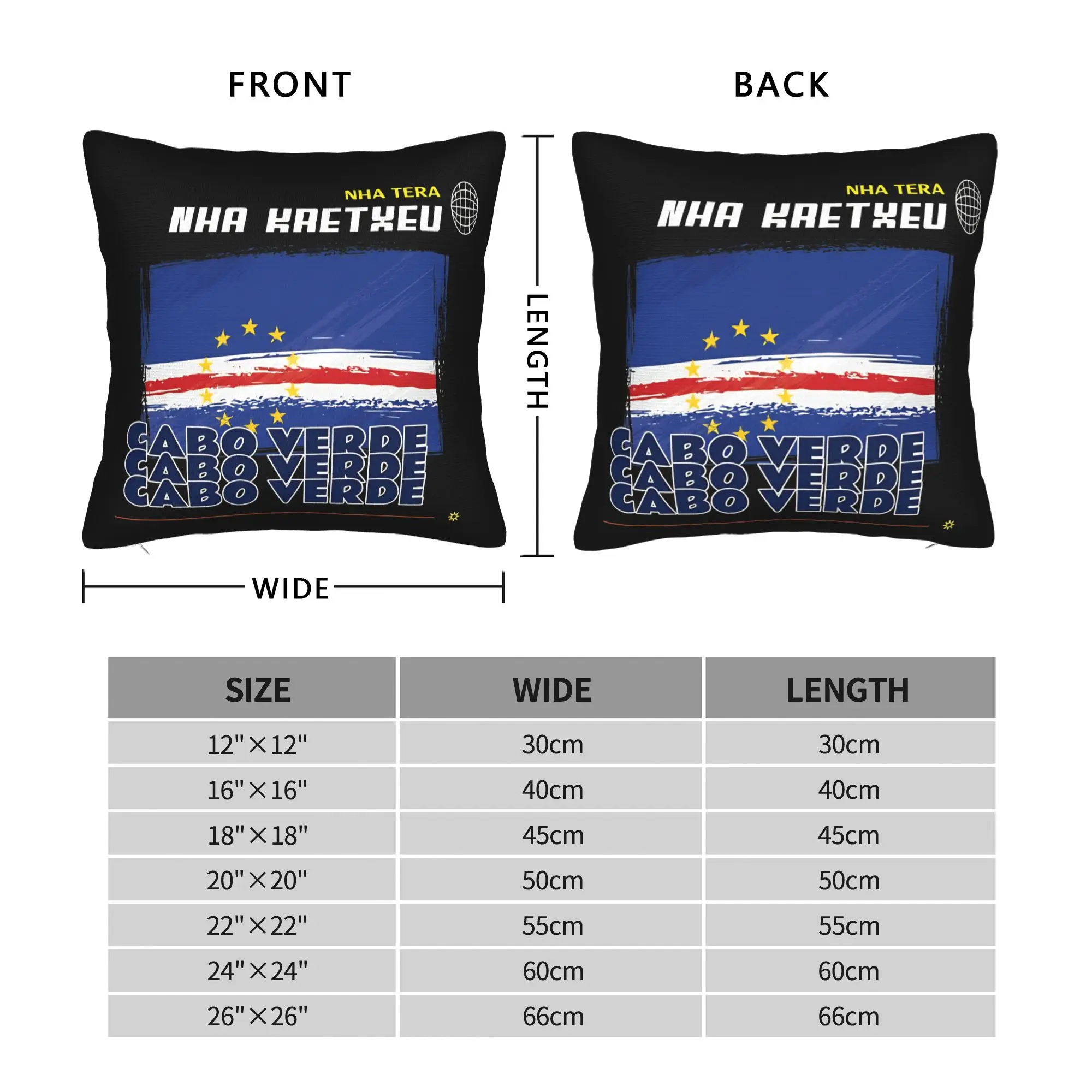 Cape Verde Cabo Verde Nha Tera  Square Pillow Covers Polyester Living Room  Cushion Cover Cool Decorative Pillow Cover 45*45