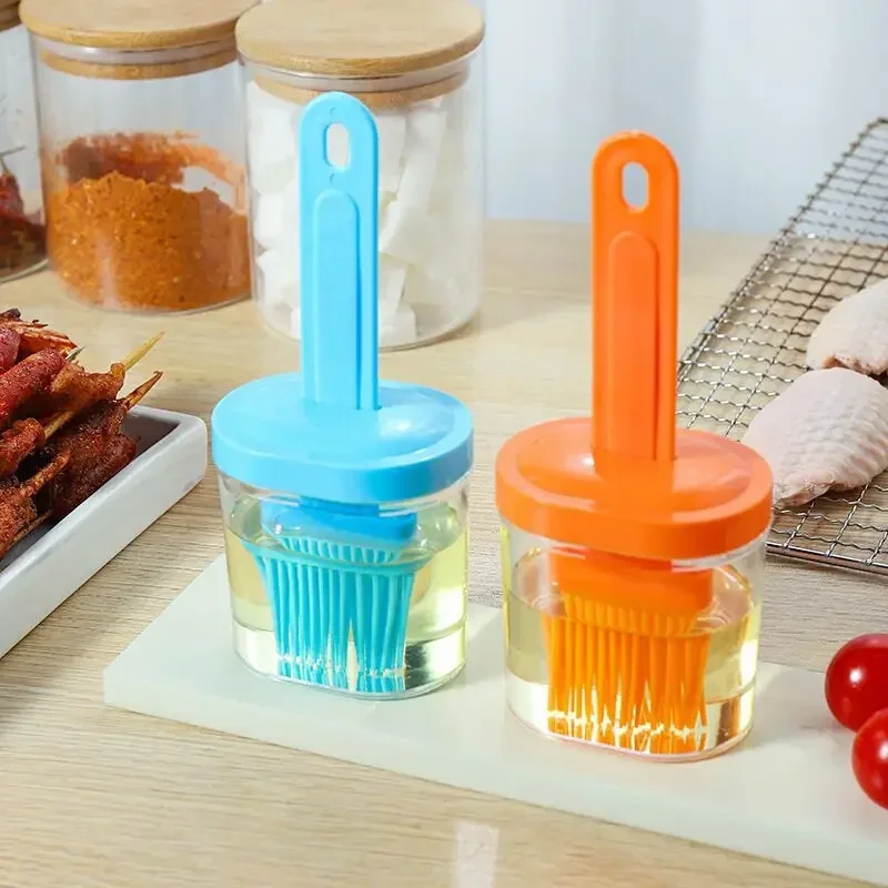 1 Set, High Temperature Resistant Silicone Bottle Brush Portable Barbecue Oil Brush, Random Color