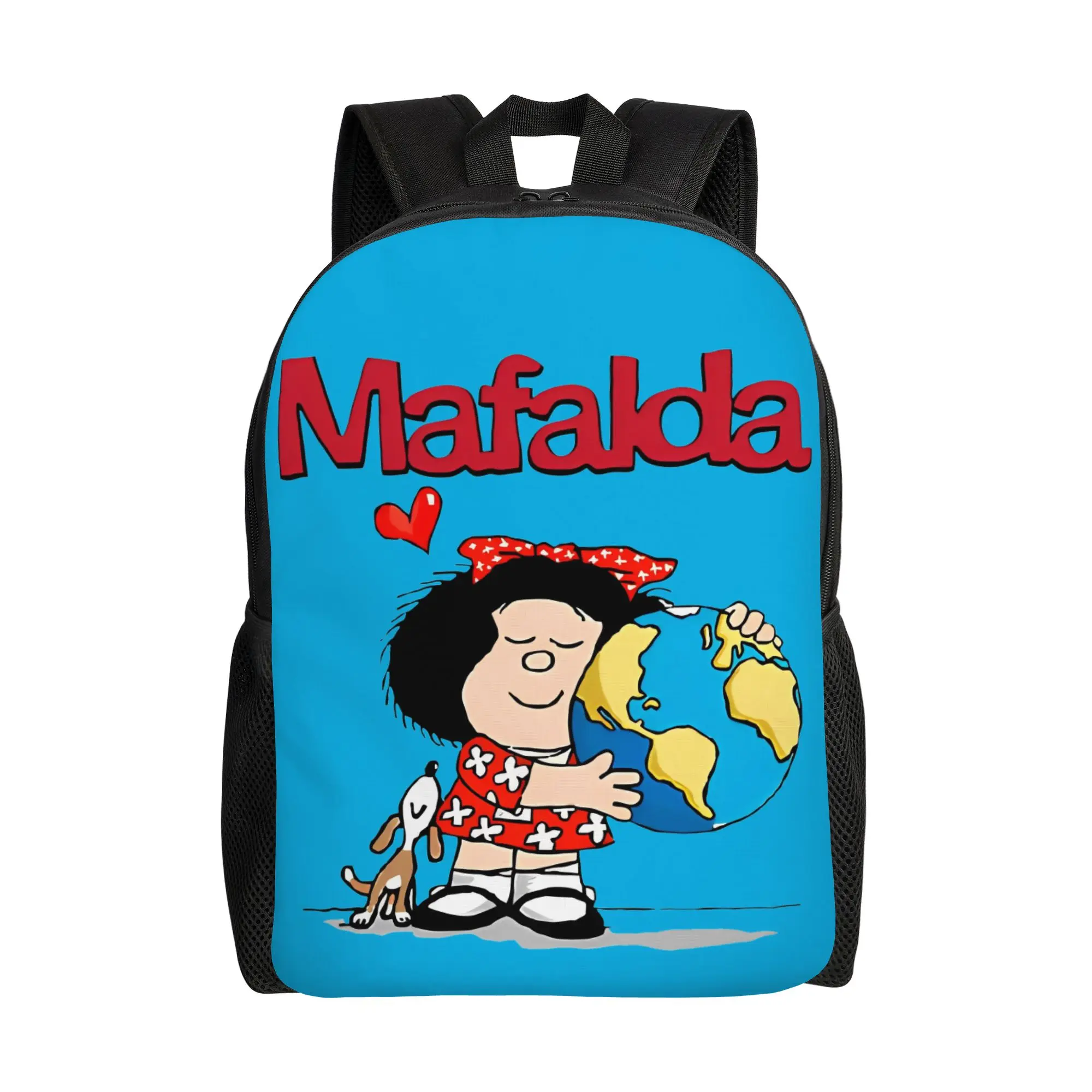 

Mafalda Backpack for Men Women Teenage Student Work Daypack Comics Book Mafalda Power Laptop Canvas Bags Gift