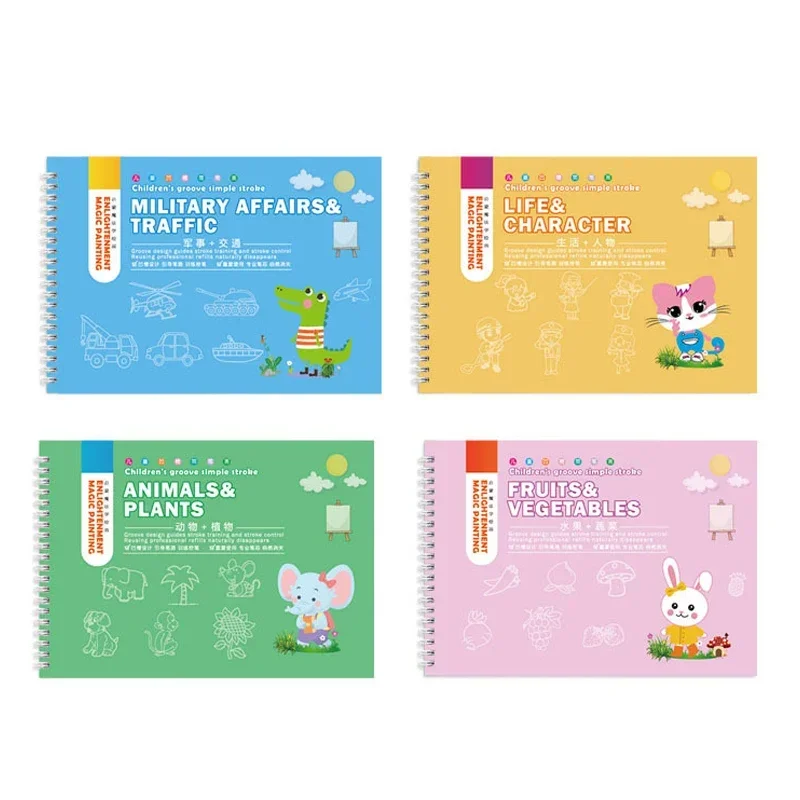 Magic Book Curious Copybook Children Drawing Books 3D Groove Reusable Educational Montessori Games for Writing Practice Book