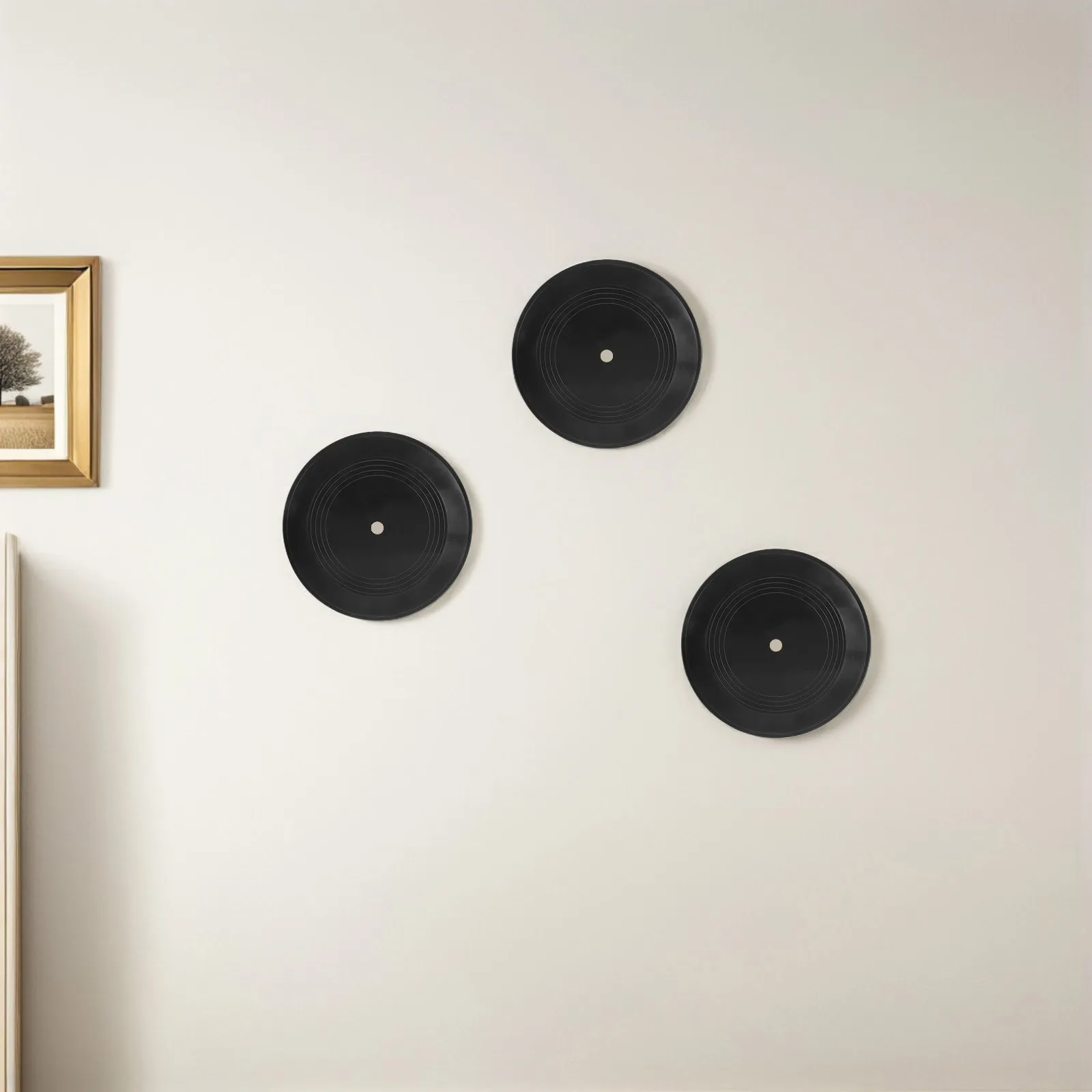 

3Pcs Decorative Vinyl Records Retro Black Records Home Room Decoration Vintage Interior Bar Atmosphere