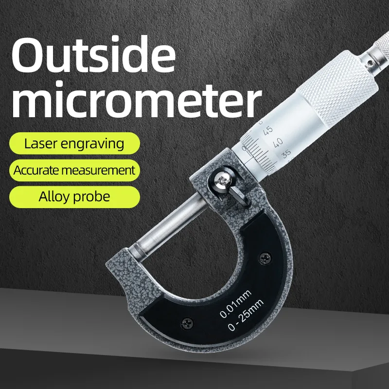 Precise Gauge Micrometer 0-25mm 0.001mmOutside Metric Caliper Measurement Micrometer Tool External Micrometer Micrometric Gauges