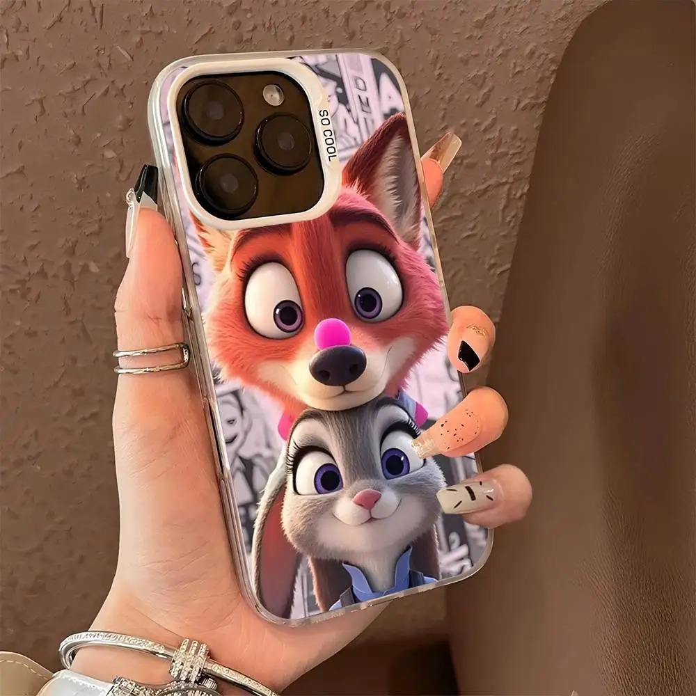 Zootopia Nick Judy جراب هاتف آيفون 17 16 15 14 13 12 11 برو ماكس ماتي للصدمات عودة مكافحة سقوط ماتي غطاء