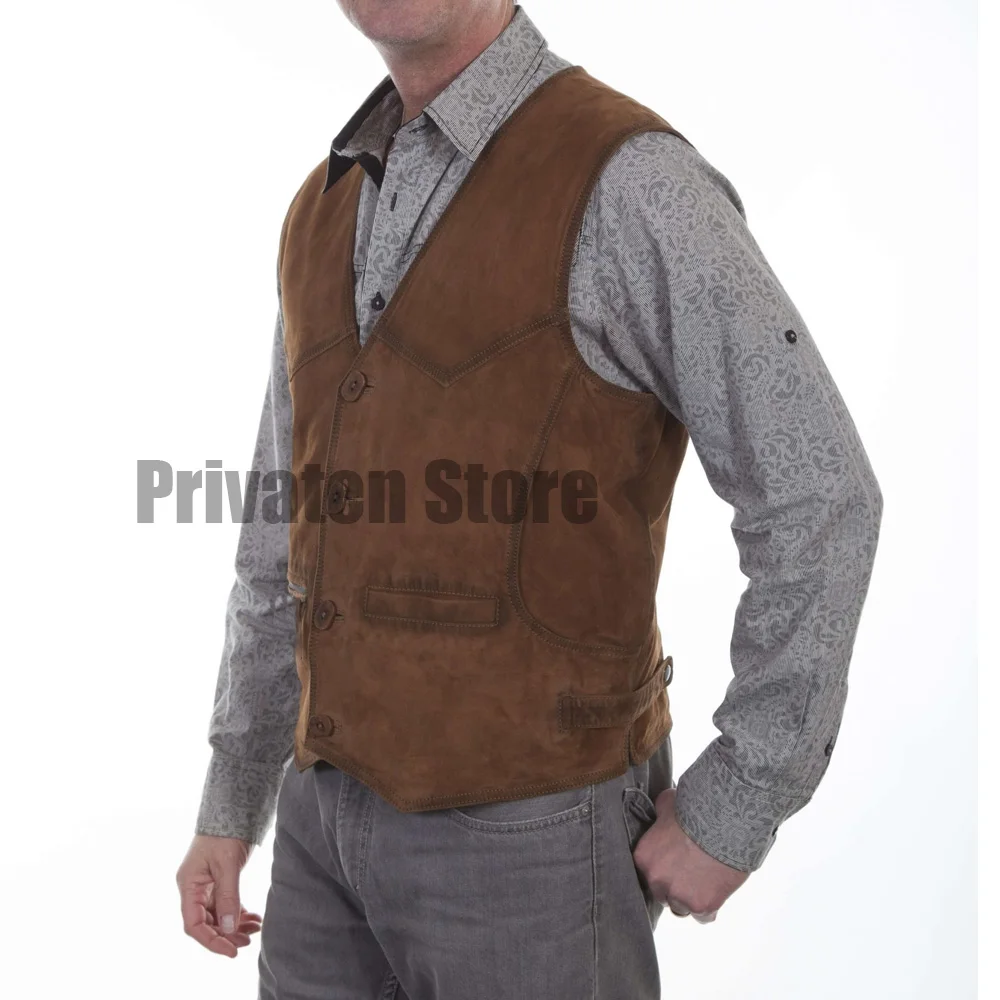 Men's Suede Vest Classic Man Vest Waistcoats for Men Mens Gilet Suit Male Gilete Casual Men's Vests Waistcoat Sleeveless Formal