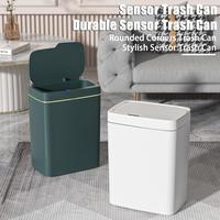 Automatic Sensor Trash Can Wastebasket with Lid 15L Large Capacity USB Charging Bathroom Intelligent Touchless Garbage Bin