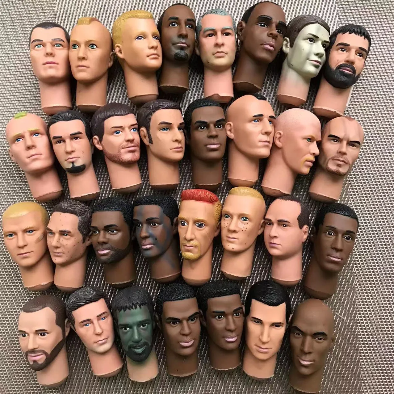 Good Makeup Male Doll Heads Collection Doll Parts Famous Men Solider Stars Figure Heads DIY Dressing Rare Face Doll Accessories