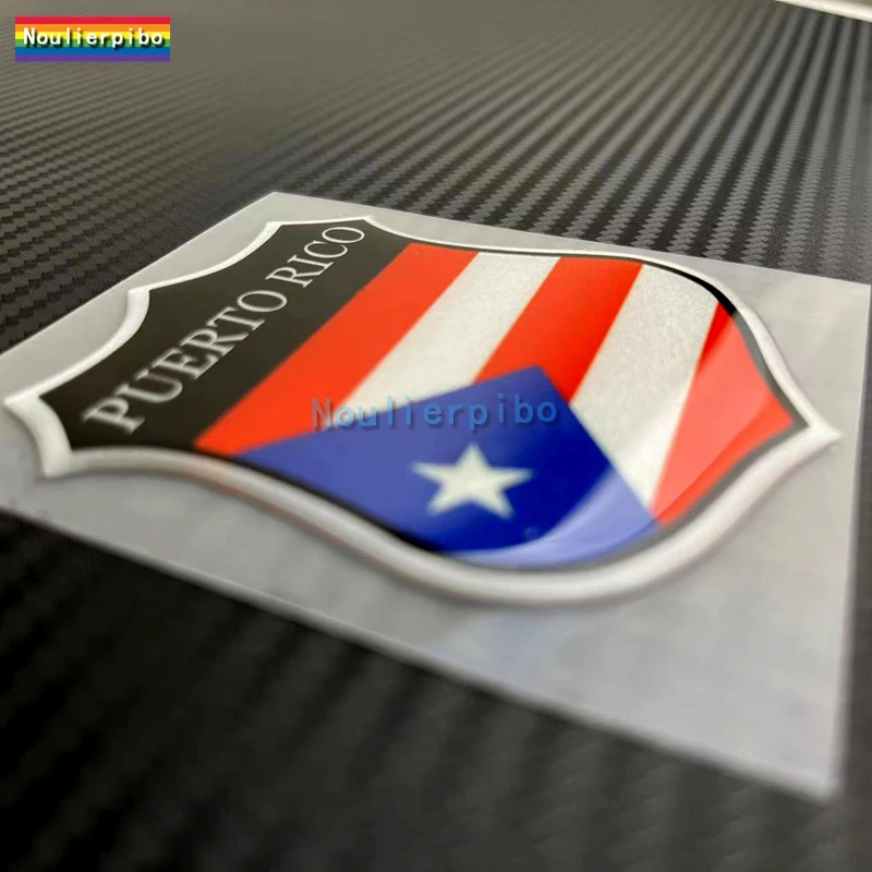 3D Car Sticker Puerto Rico Flag Logo Sticker Resin Dome Sticker Gel Vinyl Decal Car Motorcycle Helmet Trunk Laptop Decal