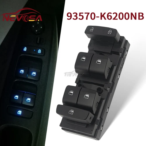 Imagen 1 del producto Conductor delantero izquierdo para Hyundai Grand I10 2020-2025 93571K6200NNB interruptor de Control de ventanilla eléctrica principal botón elevador de vidrio