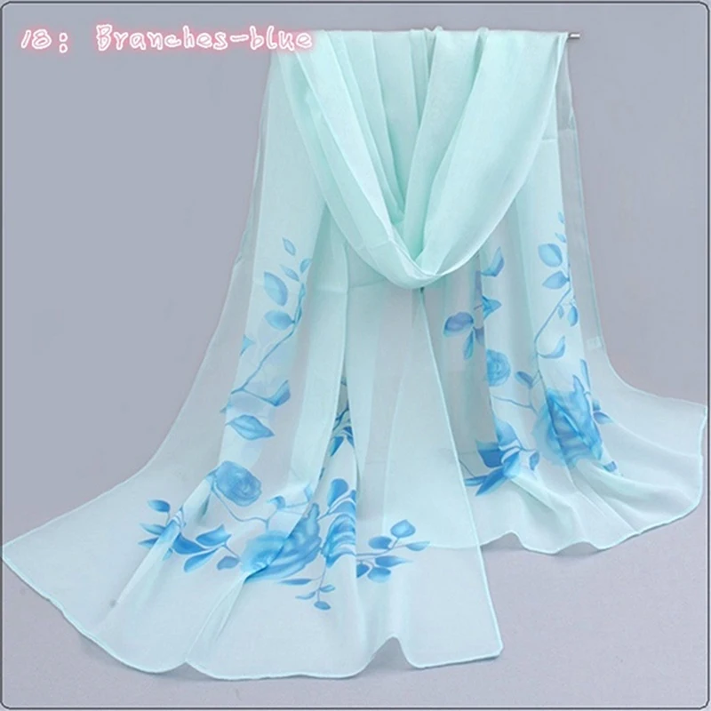 Sciarpa estiva in chiffon Sciarpe con farfalle Sciarpa da donna Scialle lungo Sciarpa infinita in chiffon primaverile Foulard Sciarpa Hijab