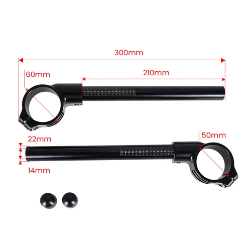 Imagen 2 del producto Manillar de motocicleta con Clip, barras de mango de horquilla, Clip ons para KAWASAKI ZX-6R ZX6R 636 ZX10R