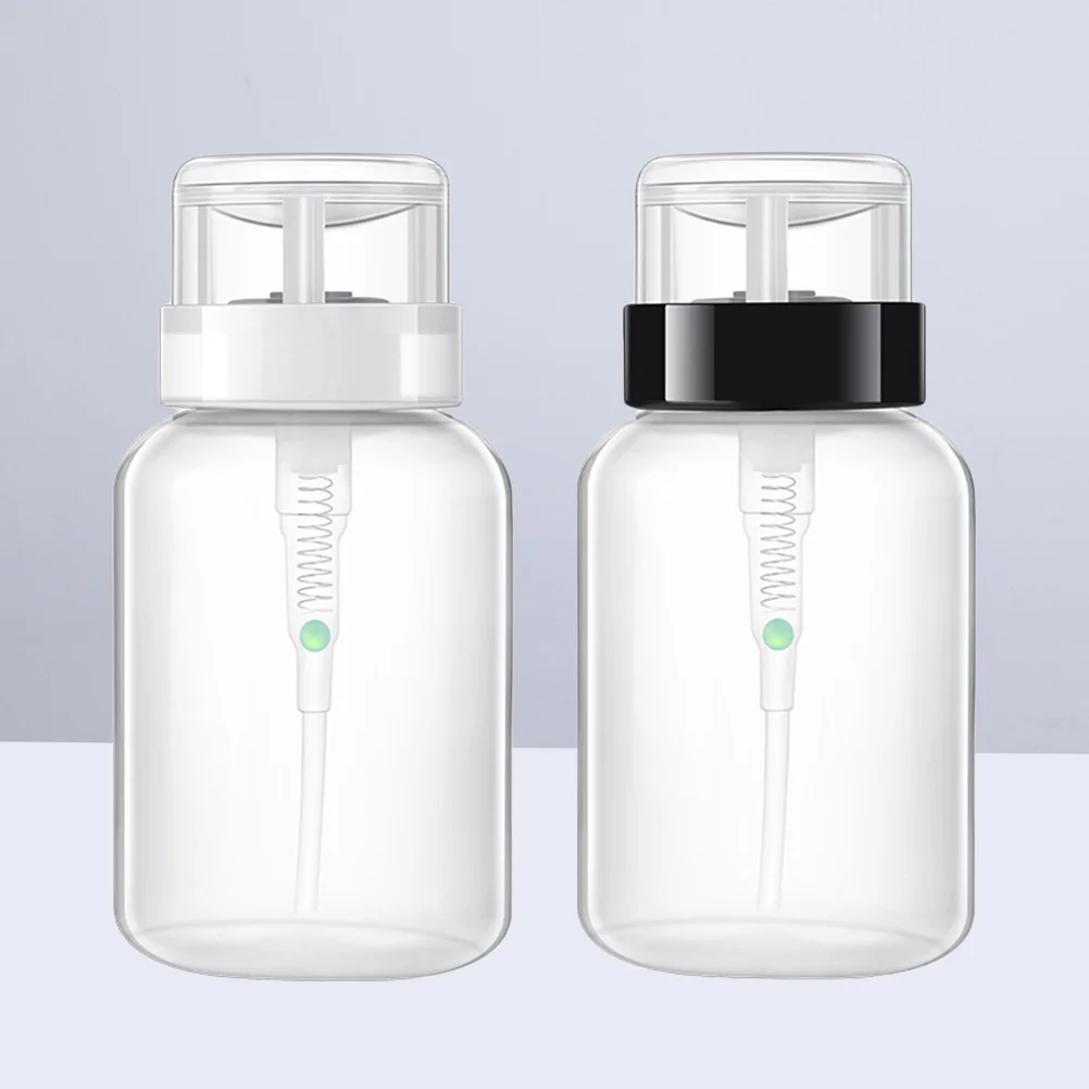 

2 Pcs Liquid Storage Bottle Nail Polish Remover Bottles Dispenser Pumping Decals for Women