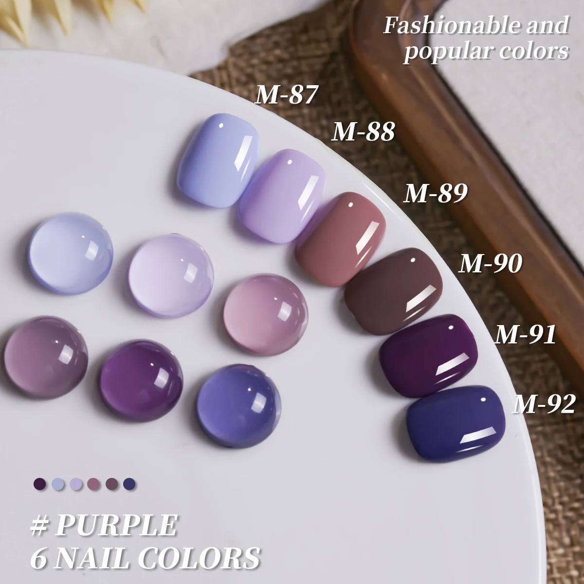 XEIJAYI 15ML สีม่วงเจลเล็บ PURE สีกึ่งถาวรเล็บชุด Soak Off UV เคลือบเงาเล็บ 6 สี