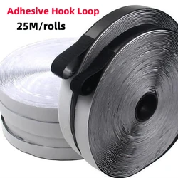 25M Self Adhesive Fastener Tape 16/20/25/30/50 With Glue Hook and Loop Tape Shoes Fastener Sticker Strips Scratch Adhesive