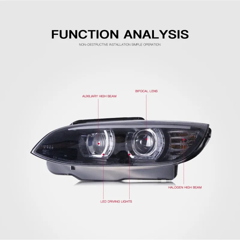 E92 E93 ترقية المصابيح الأمامية لسيارات BMW 3 Series M3 2006-2012 LED المصباح 330i 335i DRL Hid رئيس مصباح تعديل عين الملاك ثنائية شعاع