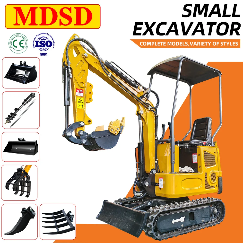 حقيبة زراعية صغيرة للاستخدام المنزلي 1.5 طن حفارة صغيرة لمحرك Yanmar/Kubota حفارة صغيرة هيدروليكية مدمجة شحن مجاني