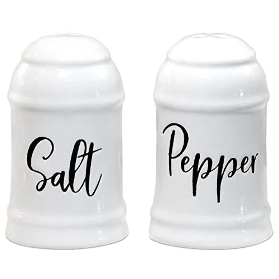 

Salt and Pepper Shakers set Farmhouse Kitchen Decor Ceramic Salt Shaker -White Salt and Pepper Shaker - Wedding Registry Ideas