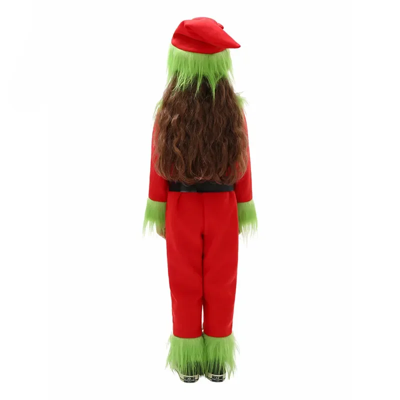 Halloween Explosive Genie thief Green Hairy Monster Grinch Children Costume Santa Claus With Pantsuits Play Clothing Wholesale