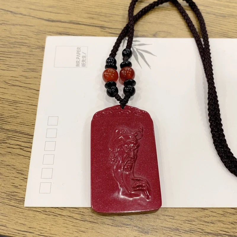 Gong Necklace, Purple Gold Er Ye Guan Yu Amulet, Protective Pendant