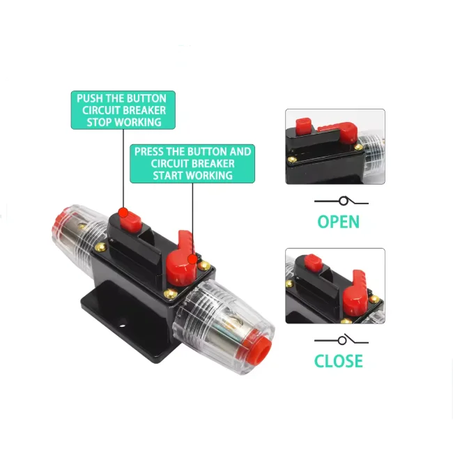 Photovoltaic system automatic recovery fuse block circuit breaker sound protection inverter modification switch 20A-150A 12V-24V