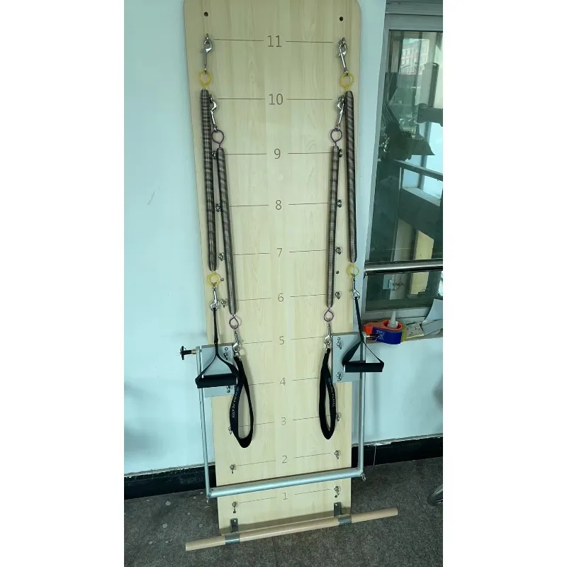 YTYIN Wooden Pilates Equipment Springboard And Push Through Bar Spring Board