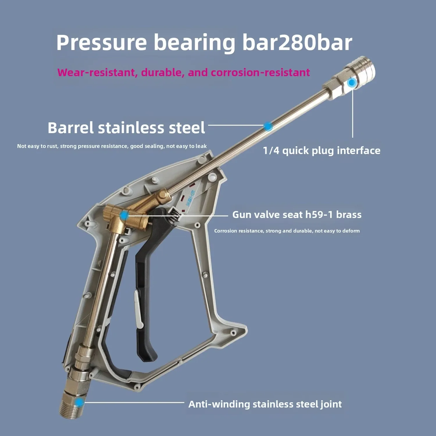 

НОВАЯ головка водяного пистолета высокого давления, специальная головка водяного пистолета высокого давления для машины очистки высокого давления в магазине автомойки