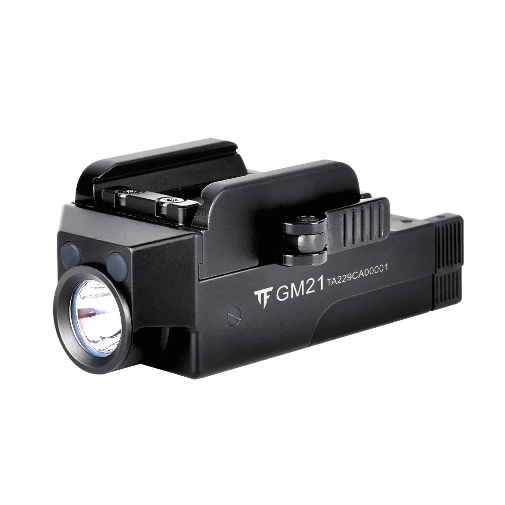Linterna Táctica Trustfire GM21, Recargable por USB, Luz Táctica para Pistola, Liberación Rápida, Montaje en Riel Picatinny de 20 mm