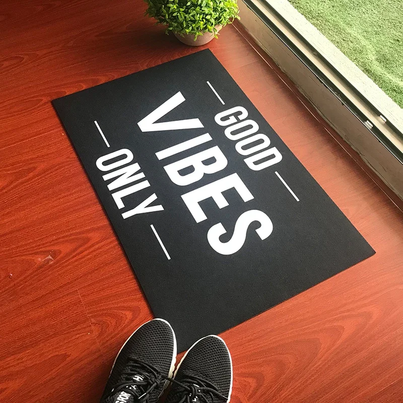 Funny Doormat Entrance Floor Mat Good Vibes Only Creative Designed Door Mat Indoor Outdoor Decorative Doormat Non-woven Fabric