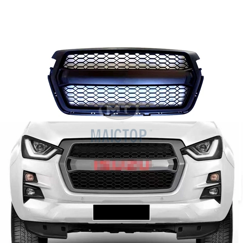

Modification MAICTOP Car Accessories Front Bumper Grille for Dmax D-max2020 2021 ABS Plastic Mesh Black Grill