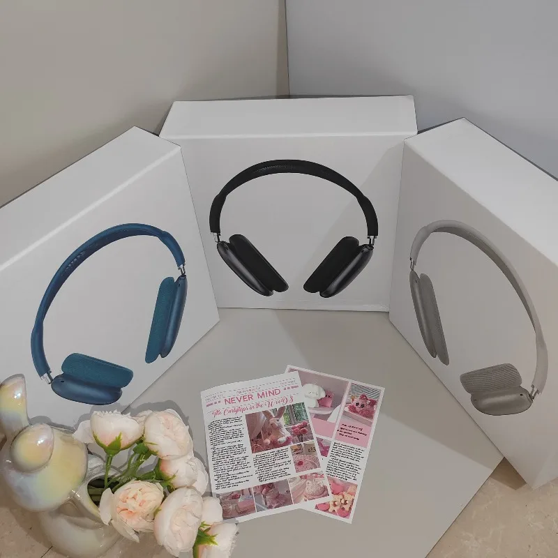 سماعة رأس بخاصية البلوتوث Air maxP9 قابلة للسحب، ميكروفون ألعاب لاسلكي خارجي، تقليل الضوضاء، سماعة بلوتوث 5.3