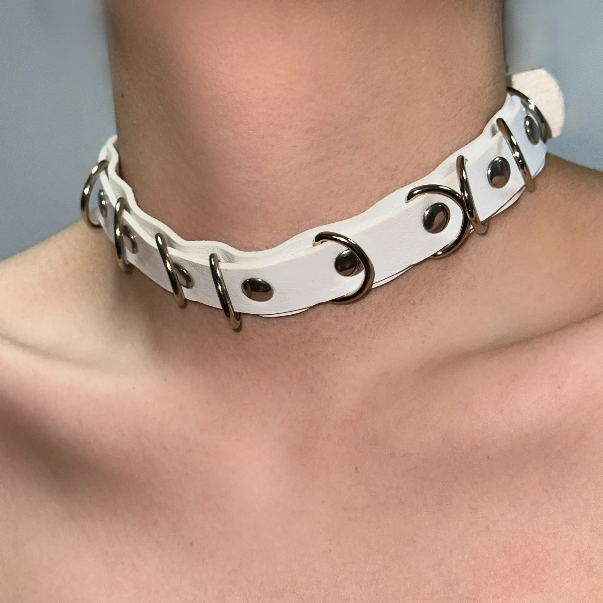 Harajuku Punk Dark style Exaggeration Personality Original design Cortex Necklace Alloy Many circles Belt buckle Clavicle chain