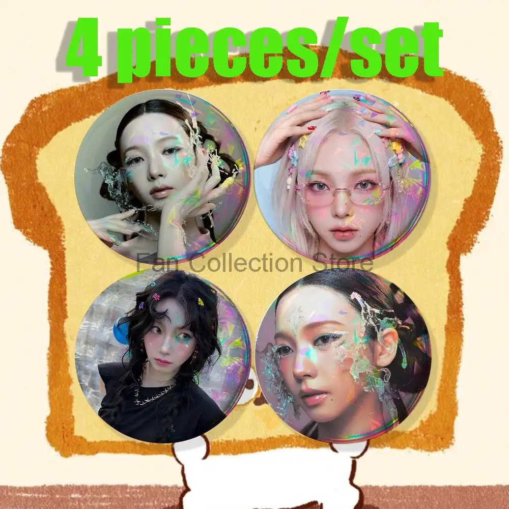 Singer K-Karina Brooches for Backpack Accessories 25,32,44,58,75mm Round Enamel Pins 4-piece set