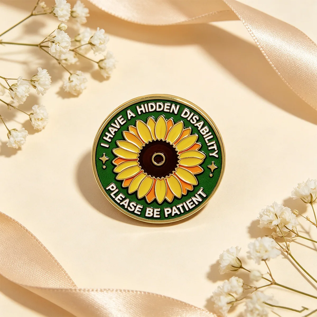 I HAVE A HIDDEN DISABILITY Enamel Pin Sunflower Brooch Lapel Pins Badge on Backpack Clothing Accessories Fashion Jewelry Gifts