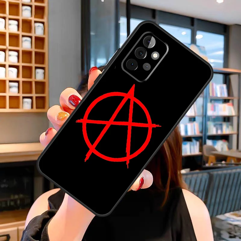 Anarchie symbol ein Fall für Samsung Galaxy A14 A34 A54 A13 A33 A53 A73 A52S A51 A71 A12 A22 A32 A42 A52 Abdeckung