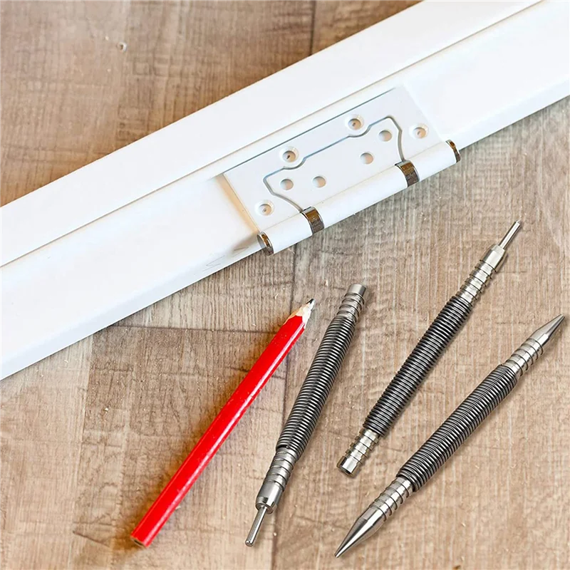 

ABRW-6 Pcs Nail Set And Hinge Pin Tool Center Punch Spring Loaded Nail Set For Door 1/32 Inch 1/16 Inch Dual Head, 1/8 Inch