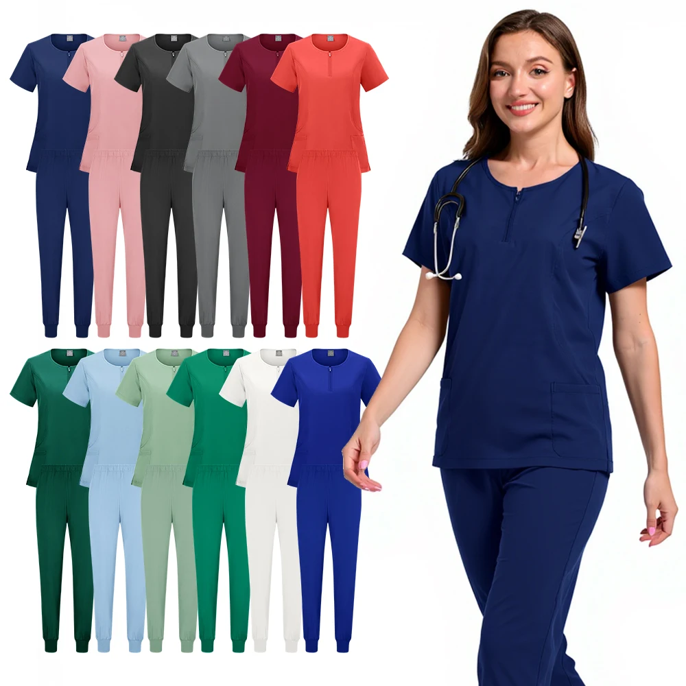 여성 수술복 간호사 유니폼 세트 상의 하의 의료복 스크럽 임상 미용실 병원복