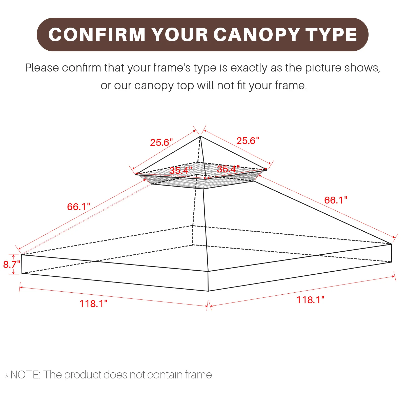 Imagem -06 - Top Canopy Substituição Capa Gazebo Capas para Quintal Pátio Pára-sol Jardim Dupla Camada Pára 118 x 118 3x3m